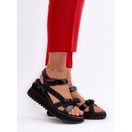 S.Barski Sandalias Mujer Con Lazo D&amp;A CR956 Negro 6
