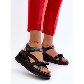 S.Barski Sandalias Mujer Con Lazo D&amp;A CR956 Negro 7