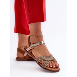 S.Barski MY923 Sandalias Planas Mujer, Marrón 6