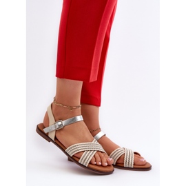 S.Barski MY923 Sandalias Planas Mujer, Beige 2