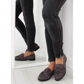 Mocasines de mujer con lazo gris gris. 3