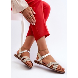 S.Barski MY923 Sandalias Planas Mujer, Beige 6