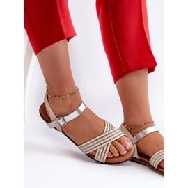 S.Barski MY923 Sandalias Planas Mujer, Beige 7