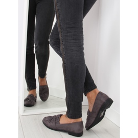 Mocasines de mujer con lazo gris gris. 2 Mocasines de mujer con lazo gris gris. 2