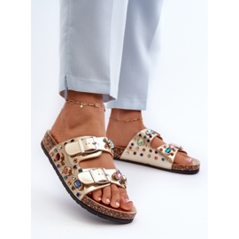 Chanclas de Mujer Decoradas con Hebillas S.Barski MY121 Dorado 3