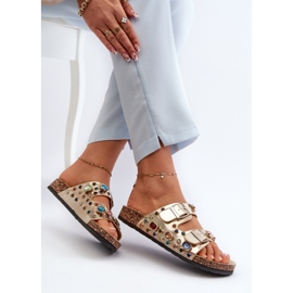 Chanclas de Mujer Decoradas con Hebillas S.Barski MY121 Dorado 6