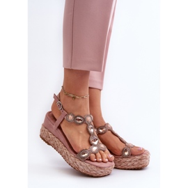 Sandalias Mujer Cuña Con Trenza S.Barski MY291 Rosa rosado 2