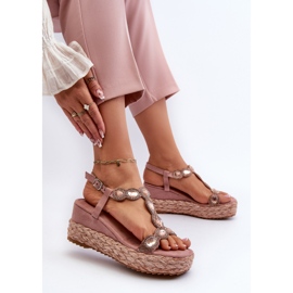 Sandalias Mujer Cuña Con Trenza S.Barski MY291 Rosa rosado 7