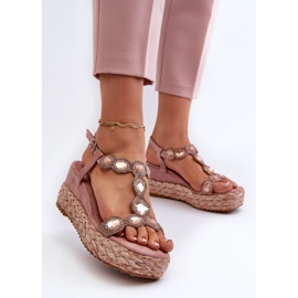 Sandalias Mujer Cuña Con Trenza S.Barski MY291 Rosa rosado 3