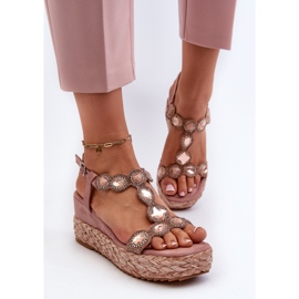 Sandalias Mujer Cuña Con Trenza S.Barski MY291 Rosa rosado 4