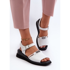 Sandalias Cuña Mujer Piel Vinceza 66624 Blanco 4