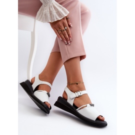 Sandalias Cuña Mujer Piel Vinceza 66624 Blanco 8