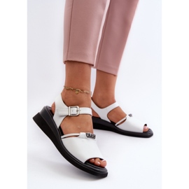 Sandalias Cuña Mujer Piel Vinceza 66624 Blanco 3