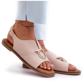 Sandalias Planas De Mujer Con Adorno Dorado Vinceza 17319 Rosa Claro rosado 9