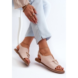 Sandalias Planas De Mujer Con Adorno Dorado Vinceza 17319 Rosa Claro rosado 8