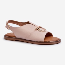 Sandalias Planas De Mujer Con Adorno Dorado Vinceza 17319 Rosa Claro 1