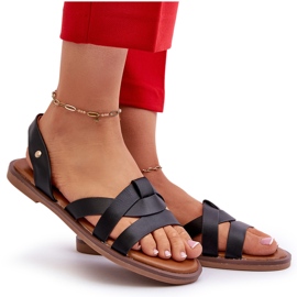 Sandalias Planas de Mujer Fabricadas en Piel Ecológica Vinceza 17347 Negro 9