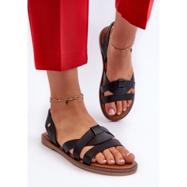 Sandalias Planas de Mujer Fabricadas en Piel Ecológica Vinceza 17347 Negro 4