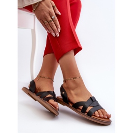 Sandalias Planas de Mujer Fabricadas en Piel Ecológica Vinceza 17347 Negro 8