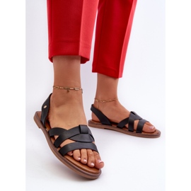 Sandalias Planas de Mujer Fabricadas en Piel Ecológica Vinceza 17347 Negro 3