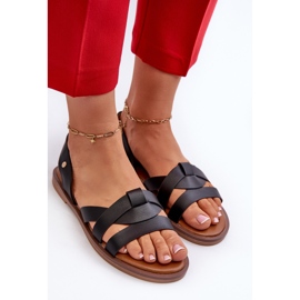 Sandalias Planas de Mujer Fabricadas en Piel Ecológica Vinceza 17347 Negro 5