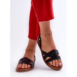 Sandalias Planas de Mujer Fabricadas en Piel Ecológica Vinceza 17347 Negro 6