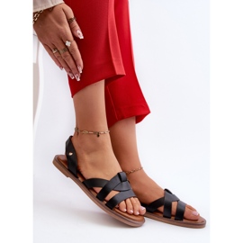 Sandalias Planas de Mujer Fabricadas en Piel Ecológica Vinceza 17347 Negro 7