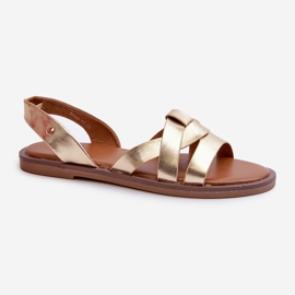 Sandalias Planas de Mujer Fabricadas en Piel Ecológica Vinceza 17347 Dorado 1