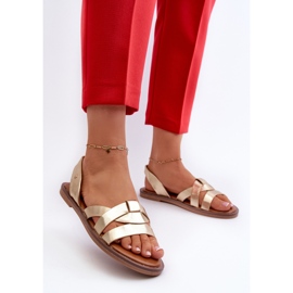 Sandalias Planas de Mujer Fabricadas en Piel Ecológica Vinceza 17347 Dorado 3