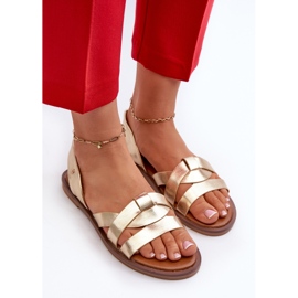 Sandalias Planas de Mujer Fabricadas en Piel Ecológica Vinceza 17347 Dorado 5