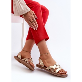 Sandalias Planas de Mujer Fabricadas en Piel Ecológica Vinceza 17347 Dorado 7