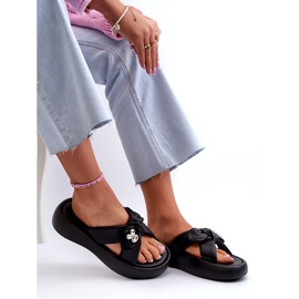 Chanclas de Mujer de Piel con Plataforma Negra GOE NN2N4110 negro 8