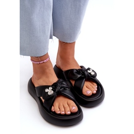 Chanclas de Mujer de Piel con Plataforma Negra GOE NN2N4110 negro 5