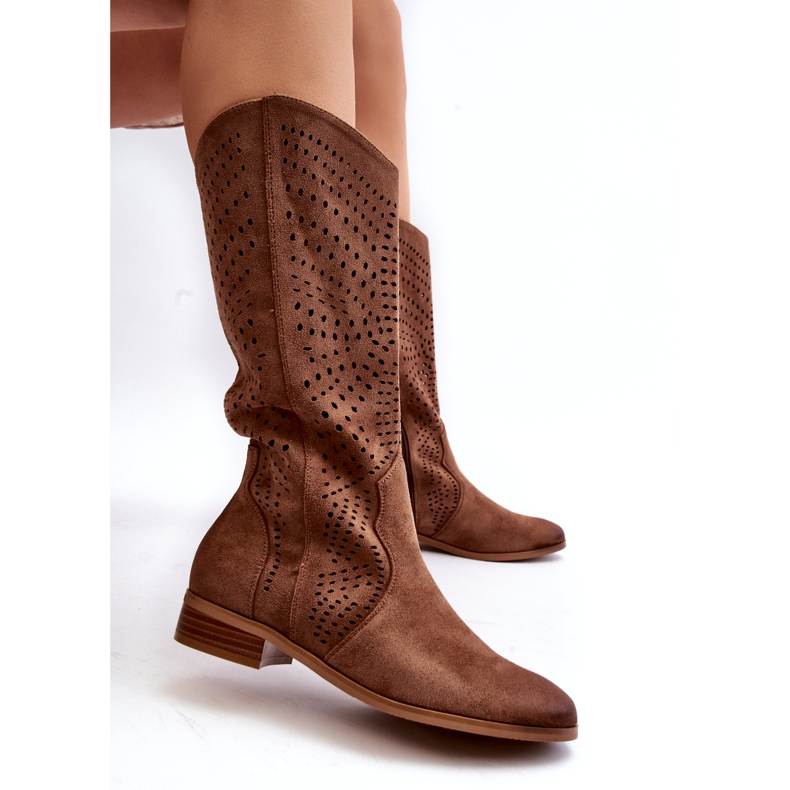 Vinceza Botas media caña caladas Marrón Kleorelia 6
