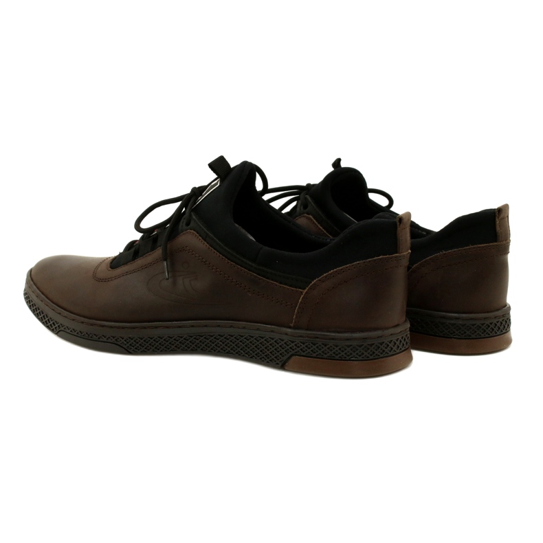 Polbut Zapatos casuales de cuero para hombre K24 marrón 6