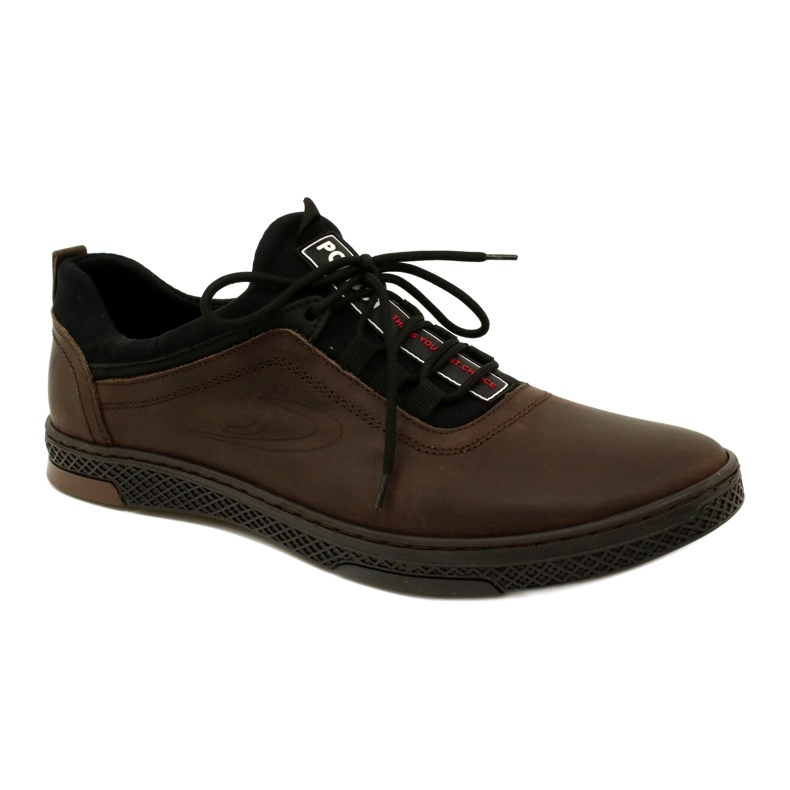 Polbut Zapatos casuales de cuero para hombre K24 marrón 2