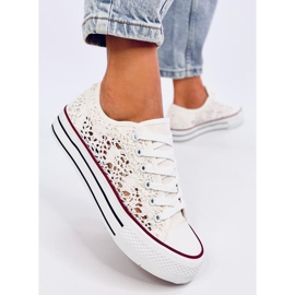 Ferrie crudo Zapatillas de encaje blanco 3