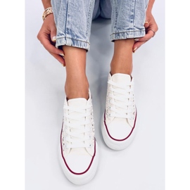 Ferrie crudo Zapatillas de encaje blanco 4