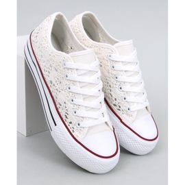 Ferrie crudo Zapatillas de encaje blanco 5
