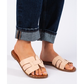 Chanclas de mujer clásicas beige 1