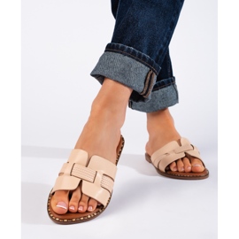Chanclas de mujer clásicas beige 2
