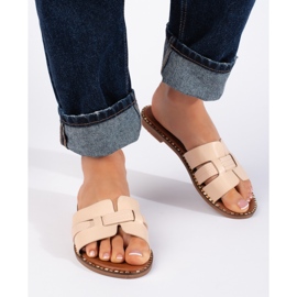 Chanclas de mujer clásicas beige 3