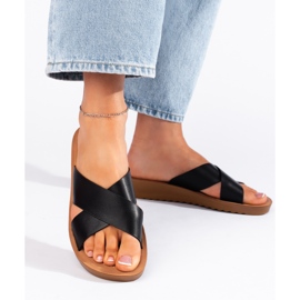 Chanclas plataforma mujer negras negro 3