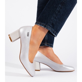 Zapatos de salón plateados de tacón para mujer de Sergio Leone plata 2