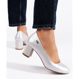 Zapatos de salón plateados de tacón para mujer de Sergio Leone plata 3