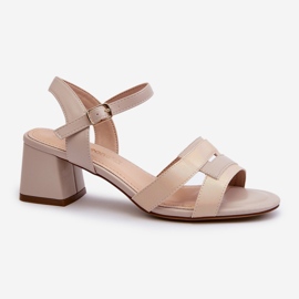 Sandalias de Tacón Alto para Mujer Elaboradas en Piel Ecológica Sergio Leone SK894 Beige 1