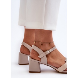 Sandalias de Tacón Alto para Mujer Elaboradas en Piel Ecológica Sergio Leone SK894 Beige 6