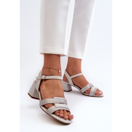 Sandalias de Tacón Alto para Mujer Elaboradas en Piel Ecológica Sergio Leone SK894 Gris 3