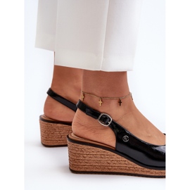 Sandalias Mujer Charol Cuña Sergio Leone SK301 Negro 6