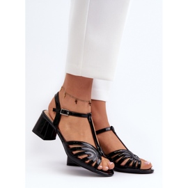 Sandalias Tacón Mujer Charol Sergio Leone SK880 Negro 2